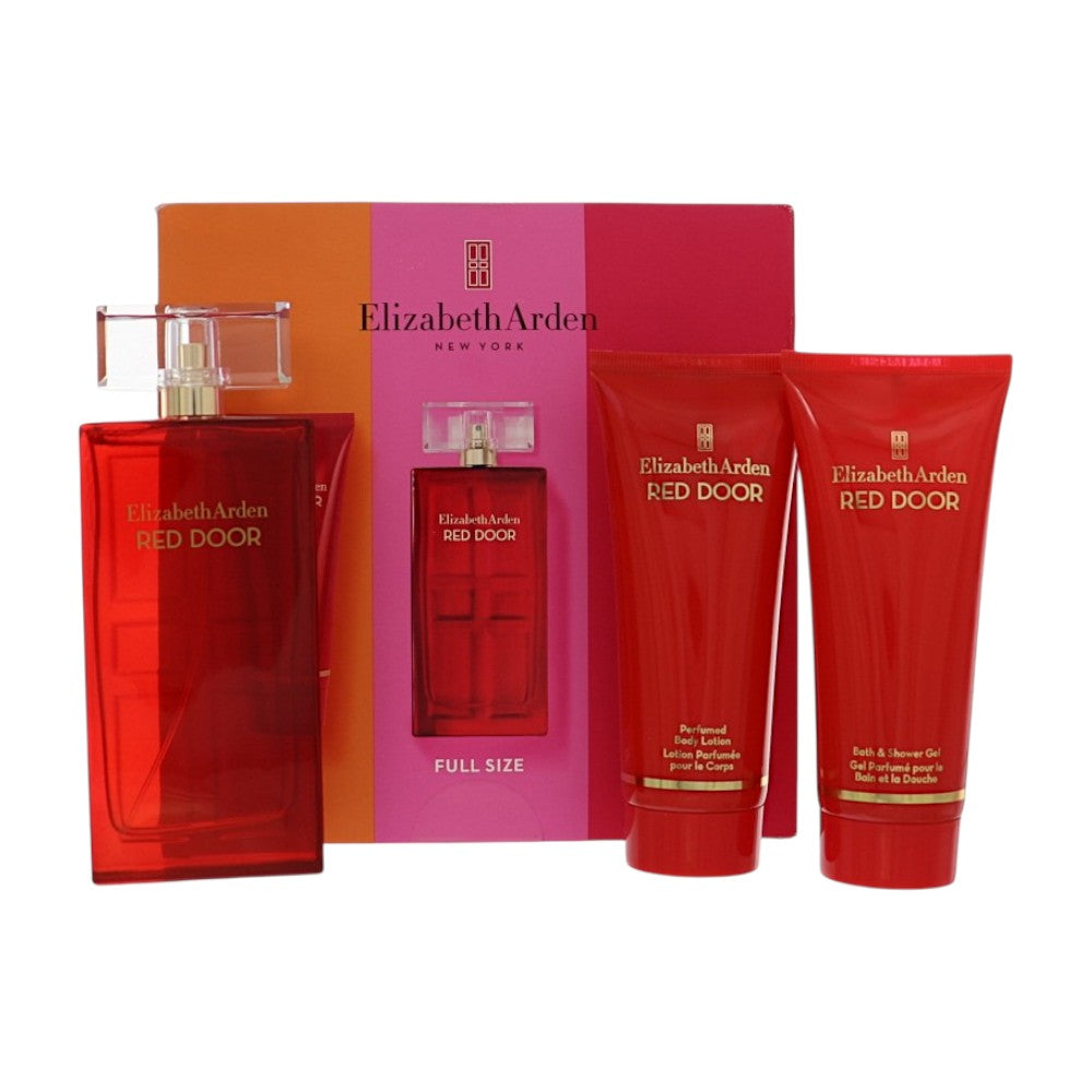 Red Door by Elizabeth Arden for Women - 3 Piece Gift Set For Women - 3.3 oz Edt, 3.3 oz Body Lotion, 3.3 oz Shower Gel