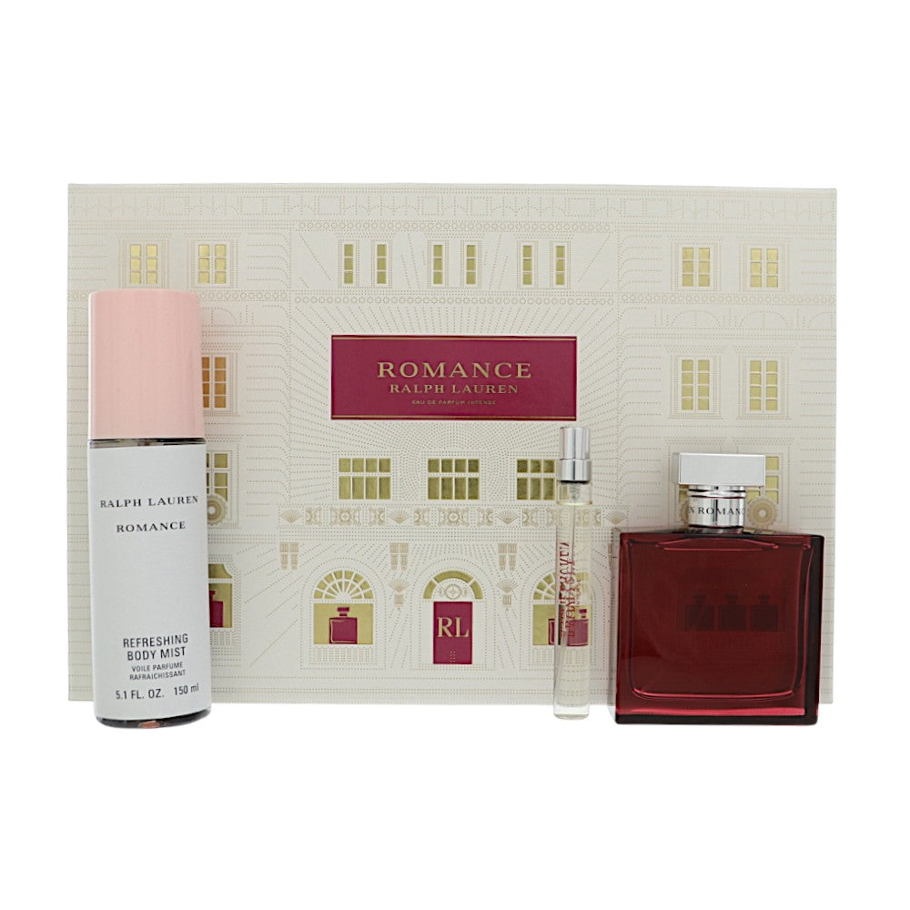 Romance Intense by Ralph Lauren for Women - 3 Piece Set For Women: 3.4 oz EDP Intense Spray, 0.34 oz EDP Intense Spray, 5.1 oz EDP Refreshing Body Mist