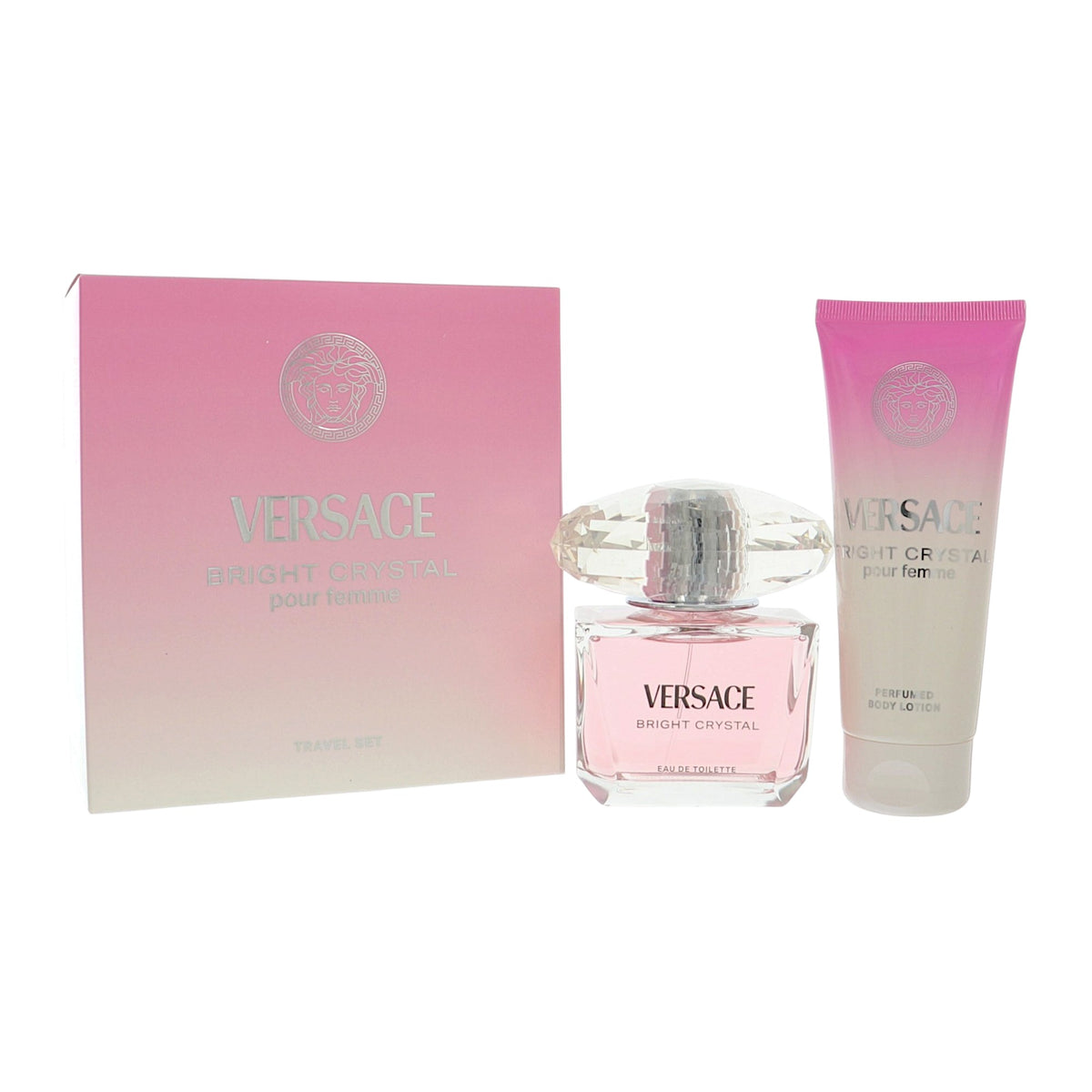 Versace Bright Crystal by Versace for Women - 2 Pc Gift Set-3 oz EDT Spray,3.4 oz Body Lotion oz
