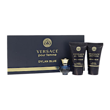 Dylan Blue by Versace for Women - 3 Piece Set For Women: 0.17 oz EDP Splash, 0.8 oz Bath and Shower Gel, 0.8 oz Body Lotion