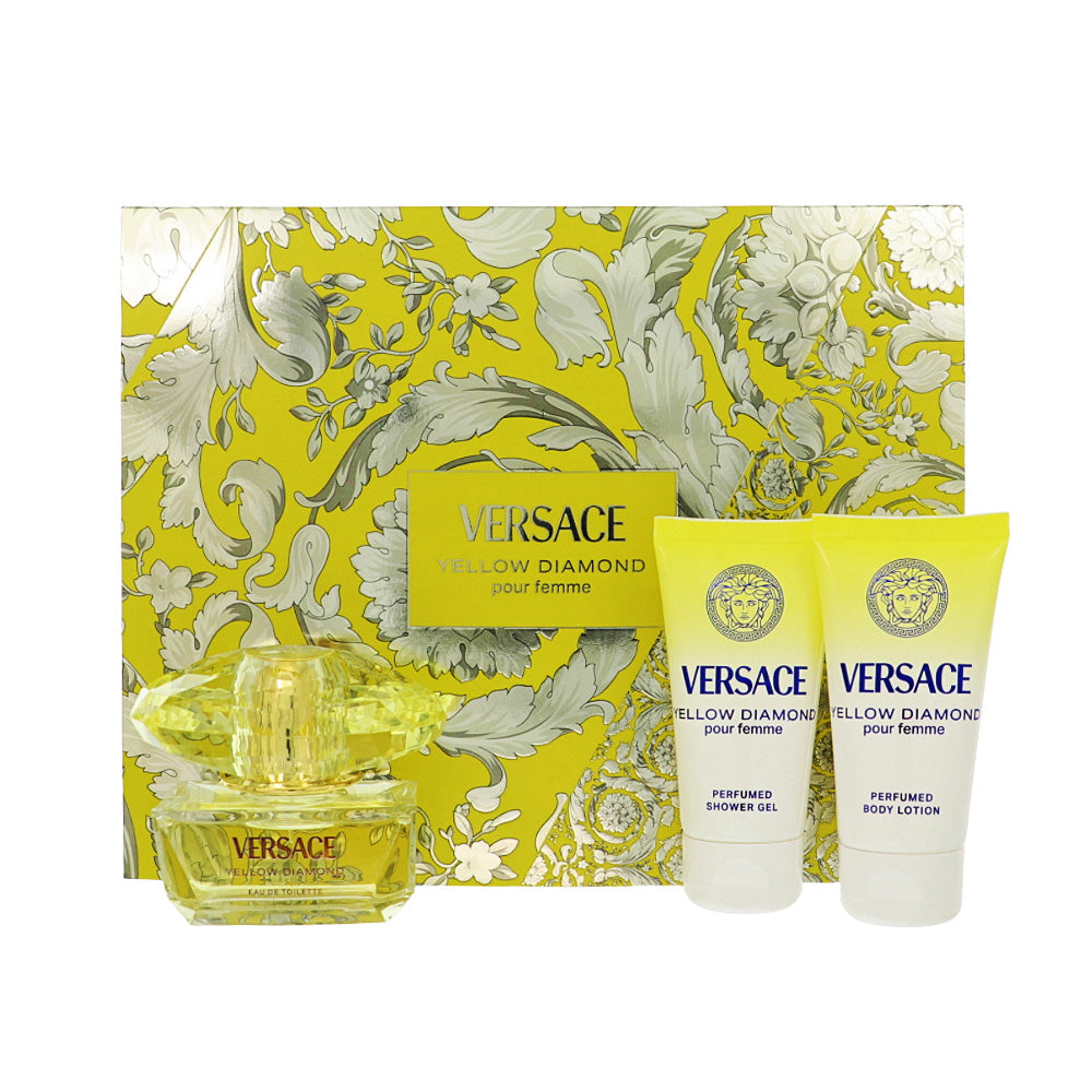 Versace Yellow Diamond by Versace for Women - 3 Piece Gift Set For Women - 1.7 oz EDT Spray, 1.7 oz Shower Gel, 1.7 oz Body Lotion