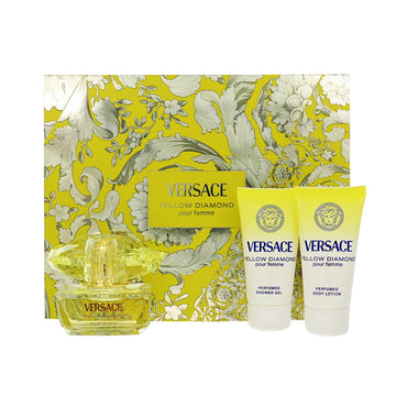 Versace Yellow Diamond by Versace for Women - 3 Piece Gift Set For Women - 1.7 oz EDT Spray, 1.7 oz Shower Gel, 1.7 oz Body Lotion