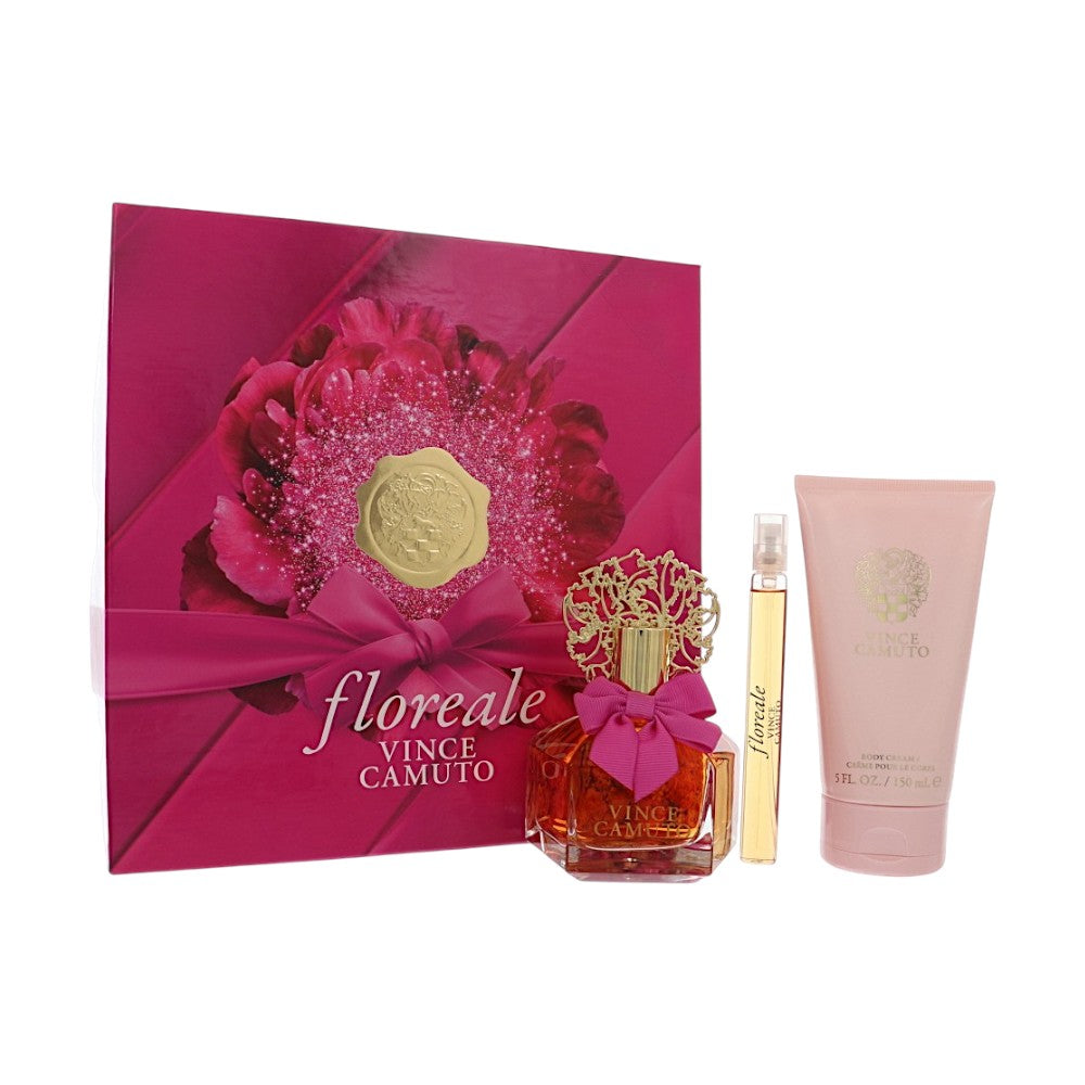 Floreale by Vince Camuto for Women - 3 Piece Gift Set For Women - 3.4 oz EDP Spray, 0.34 oz EDP Spray, 5 oz Body Cream