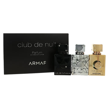 Club De Nuit by Armaf for Men - 3 Piece Gift Set For Men - 1.0 oz EDP Spray Sillage, 1.0 oz EDP Spray Intense Men, 1.0 oz EDP Spray Milestone