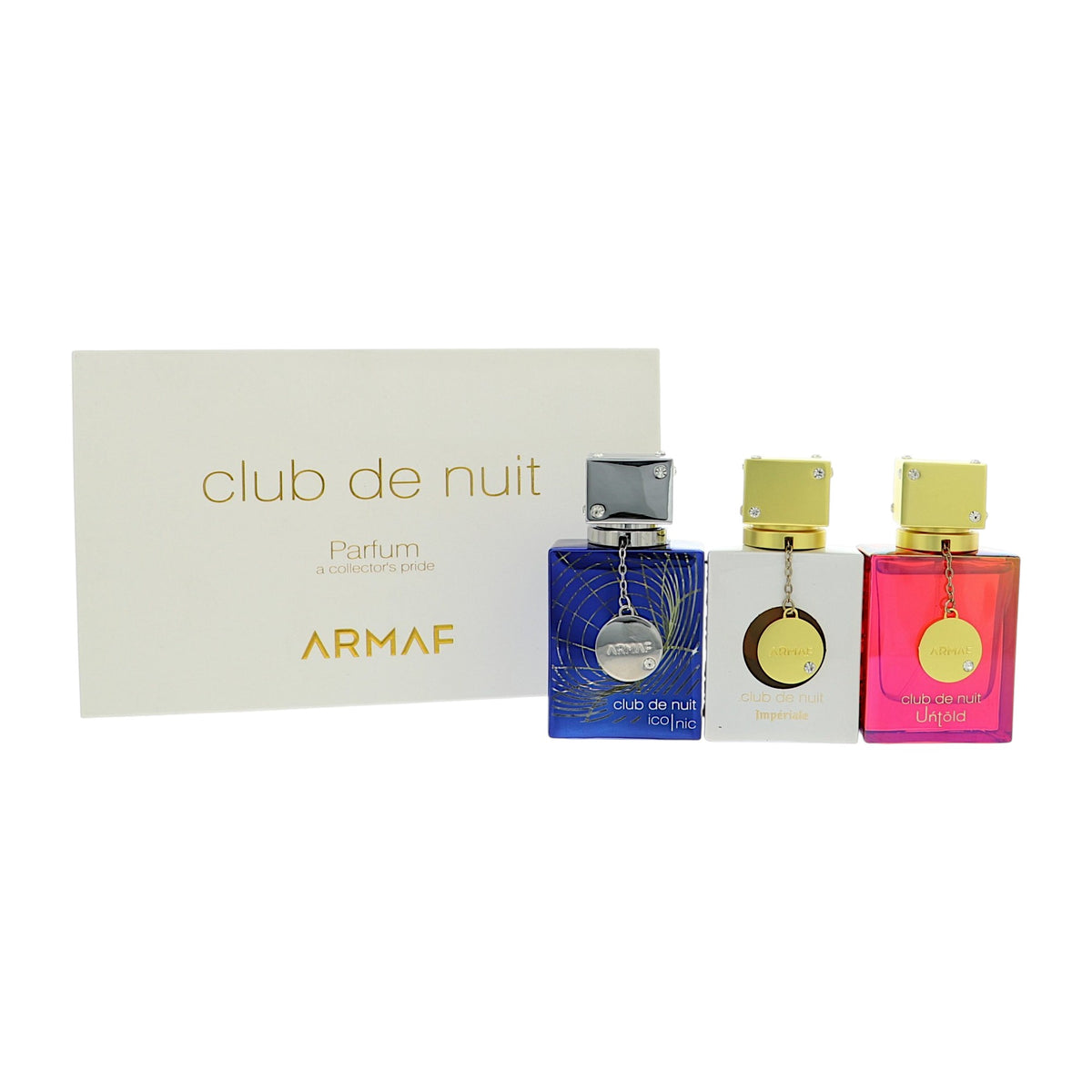 Club De Nuit by Armaf for Men - 3pc Gift Set-1 oz Iconic EDP Spray,1 oz Imperiale EDP Spray, 1 oz Untold EDP Spray oz